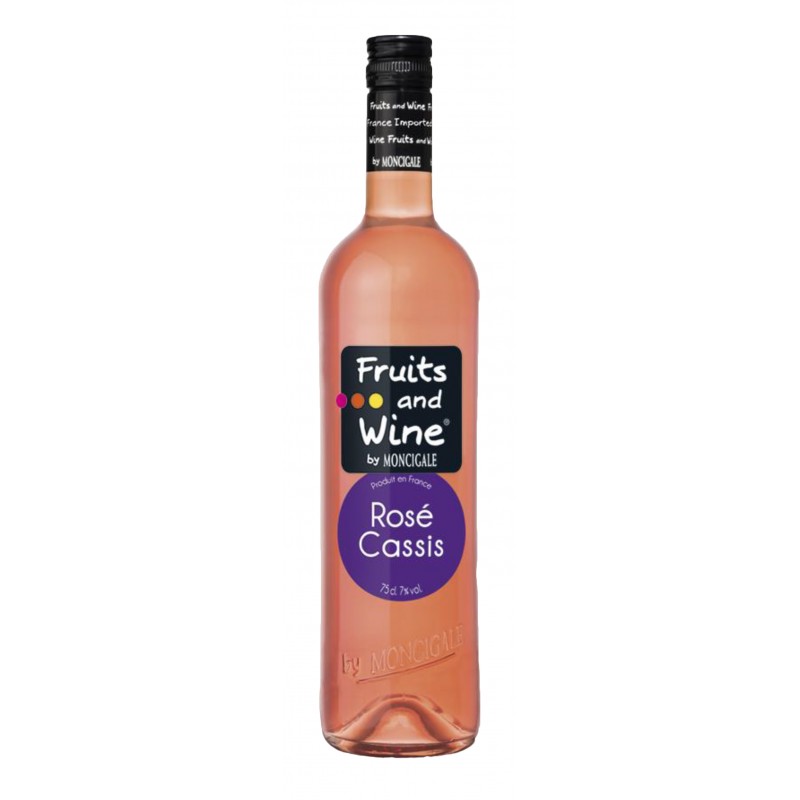 Vente de Vin Rosé Aromatisé au Cassis FRUITS AND WINE BY MONCIGALE