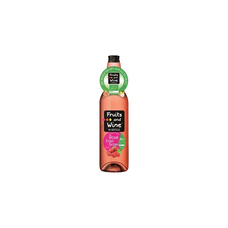 Vente de Vin Rosé Aromatisé Framboise Bio FRUITS AND WINE BY MONCIGALE